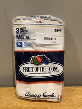 1989 Men&#39;s FRUIT OF THE LOOM 3 Pack White Briefs Size M 34-36 Vintage Un... - $59.39