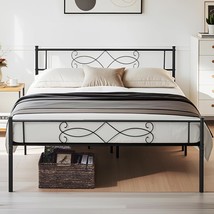 Vecelo 14&quot; Queen Size Metal Platform Bed Frame With, Slip,Easy Assembly - £78.25 GBP