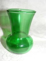 Vintage Anchor Hocking Forest Green Glass Small Plain Bud Vase Flared Rim - $368.72 MXN