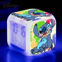 Lilo and Stitch Disney Alarm Clock Kawaii Cartoon Anime -8x8x8CM Stitch-24 - $10.52