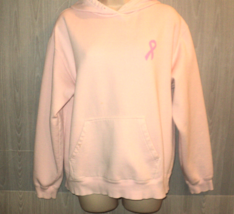 Breast Cancer Sweatshirt Hoodie Pink Sz M by Genuine Pigment Dyed No Drawstring - $20.29