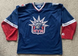 VINTAGE NHL New York Rangers Hockey Jersey Men’s XL Starter  Lady Liberty - £117.99 GBP