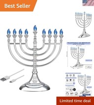 Flameless LED Menorah with USB Power - Perfect for Safe Hanukkah Celebra... - $42.00