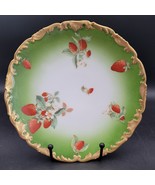 Antique c.1900 Tresseman Vogt TV Limoges Hand-Painted Green Red Strawber... - $40.60 CAD