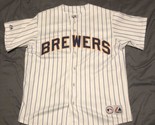 Milwaukee Brewers Authentic Majestic MLB Baseball Jersey Sewn L White Vi... - $32.68