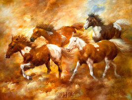 Chasing The Wind by Bill Davies Horses Canvas Giclee - £146.29 GBP
