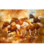 Chasing The Wind by Bill Davies Horses Canvas Giclee - £147.23 GBP