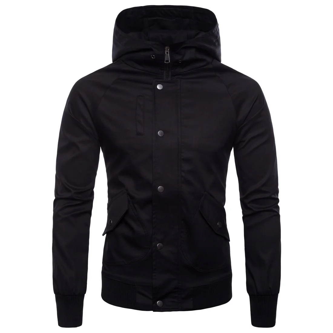 Mens Khaki Oversized Jacket High Quality Long Sleeve Hooded Jacket Men  Casual W - £295.17 GBP
