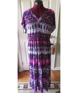 Elegant Tantrums Tie Dyed Sleeveless V-Neck Long Dress Multi-Color Size ... - £14.12 GBP
