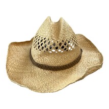 Vtg Dorfman Pacific Genuine Raffia Cowboy Hat – L/XL – Straw Western Sun... - $22.50