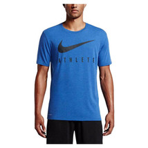 Nike Men&#39;s Dri-Fit Spark Swoosh Training Top Blue Large Fitness MSRP $65 - $40.61