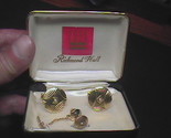 Cuff links and tie tack richmond hall gold with pearl in box 01 thumb155 crop