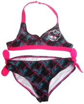 Girls Monster High MH 2-Piece Bathing Suit Swimsuit Summer Bikini Size 14-16 EX - £23.48 GBP