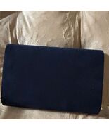 Milisente Chic Navy Blue Rectangular Clutch Bag with Suede-Like Finish - $41.83 CAD