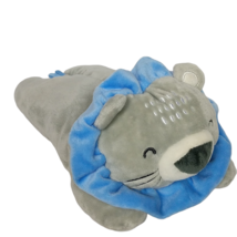 Cudlie Blue Gray Lion Mane Baby Toy Lovey Plush Stuffed Animal 10.5&quot; - £15.54 GBP