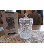 St George Crystal Mini English Biscuit Barrel Pinwheel Series Toscany Boxed - $33.88 CAD