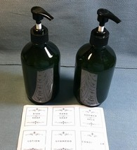 2 Pack Pump Bottles Dispense Plastic 16.9 OZ 500ml Bathroom 3&quot;L x 3&quot;W x 8&quot;H - $26.31 CAD