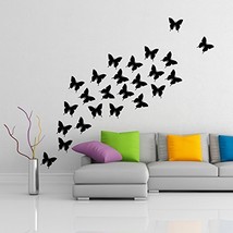 ( 87&#39;&#39; x 76&#39;&#39;) Vinyl Wall Decal Flock of Butterflies / 24 pcs of Butterfly Home  - £126.21 GBP