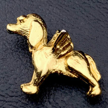 Angel Dog Pin Gold Tone Vintage Small Christian Pet Doggy Dachshund In Memory - £7.84 GBP