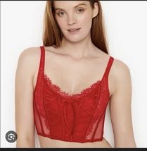 NWT Victorias Secret Dream Angels lipstick red corset Bra Bustier Top me... - $25.17