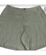 Philippe Adec Jeans Women&#39;s Shorts Olive Green Linen Size 12 NWT - $48.51