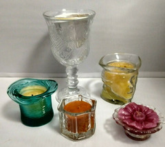 Lot of 5 Vintage Avon Misc Candleholders w/Candles - £7.85 GBP