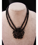 Vintage Weiss Japanned brooch - Sterling French jet necklace - Designer ... - $245.00