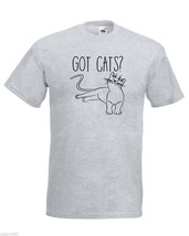 Mens T-Shirt Cute Relaxed Cat Quote Got Cats?, Funny Kitty TShirt Kitten Shirt - £19.39 GBP