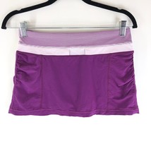Lululemon Womens Run: Energy Skirt Skort Ruched Zip Pocket Purple 4 - £19.23 GBP