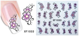 Nail Art Water Transfer Sticker Decal Stickers Pretty Flowers Pink Green... - $2.99