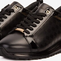 The Cenova Black & Gold Leather Men Sneaker image 3