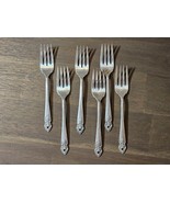 6 Silver Plate Salad Forks Prestige Plate Distinction - £10.08 GBP