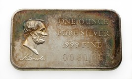 1972 Abraham Lincoln Von Madison Ungebraucht 1 Oz. Silber US President Art BAR W - £91.92 GBP