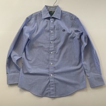 Ralph Lauren Boys Long Sleeve Button Down Dress Shirt Blue Size 14 - £15.74 GBP