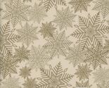 Cotton Christmas Snowflakes Winter Gold Fabric Print by Yard D385.54 - $12.95