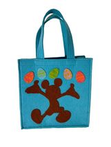 MICKEY MOUSE DISNEY TURQUOISE BLUE FELTED TOTE HANDBAG PURSE EASTER EGG - $21.38