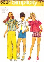 Vintage 1973 Misses&#39; SMOCK TOP, PANTS &amp; SHORTS Simplicity Pattern 5634-s... - £9.39 GBP