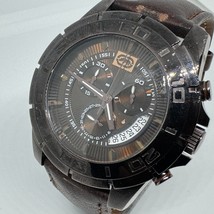 UNLTD Marc Ecko Quartz Watch Men Swiss Parts Black Brown Chronograph New Battery - $56.99