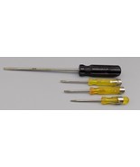 4 Amalite Screwdrivers Flat Tip 3 Short W/ Pocket Clips 1 Long Great Tips - £7.57 GBP