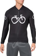 Cycle-Run Men&#39;s Black Long Sleeve Biking Jersey with 3 Rear Pockets - Si... - $12.32