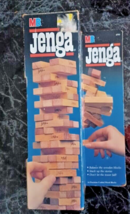 Original Vintage 1986 Jenga Milton Bradley Game Wood Blocks Complete - £11.82 GBP