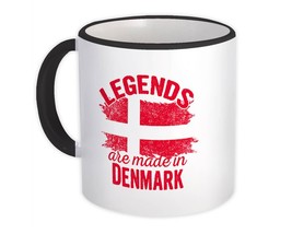 Legends are Made in Denmark : Gift Mug Flag Danish Expat Country - £12.70 GBP