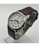 Timex Men's Easy Reader Watch Brown Leather Indiglo Day/Date Display New... - $36.86