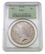 1923 Silver Peace Dollar Graded by PCGS as MS-63 - €100,21 EUR
