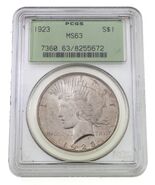 1923 Silver Peace Dollar Graded by PCGS as MS-63 - €100,28 EUR