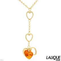 LALIQUE HANDMADE NECKLACE WITH CRYSTAL MADE OF GOLD PLATING - £144.71 GBP