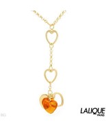 LALIQUE HANDMADE NECKLACE WITH CRYSTAL MADE OF GOLD PLATING - £146.60 GBP