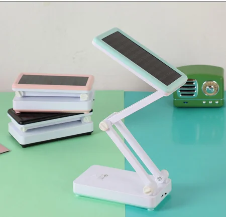 Solar Rechargeable Desk Lamp LED Folding Eye Protection USB Charging Repable Bat - £113.27 GBP