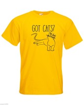 Mens T-Shirt Cute Relaxed Cat Quote Got Cats?, Funny Kitty TShirt Kitten Shirt - £19.56 GBP