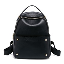 Genuine Leather Women&#39;s Backpack Large-capacity Travel Backpack Women&#39;s Soft Bus - £113.17 GBP